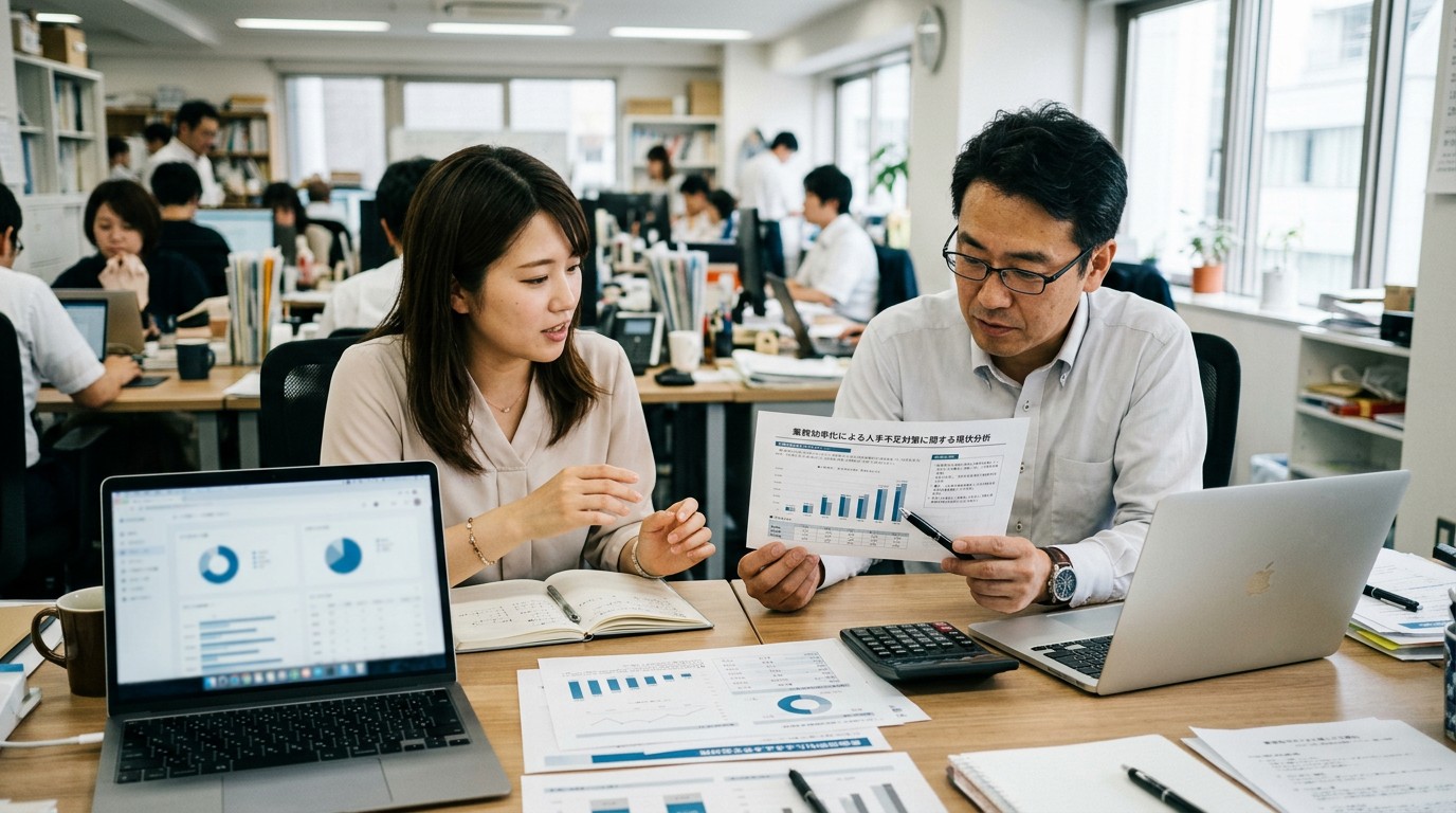 業務効率化の4ステップを示す図