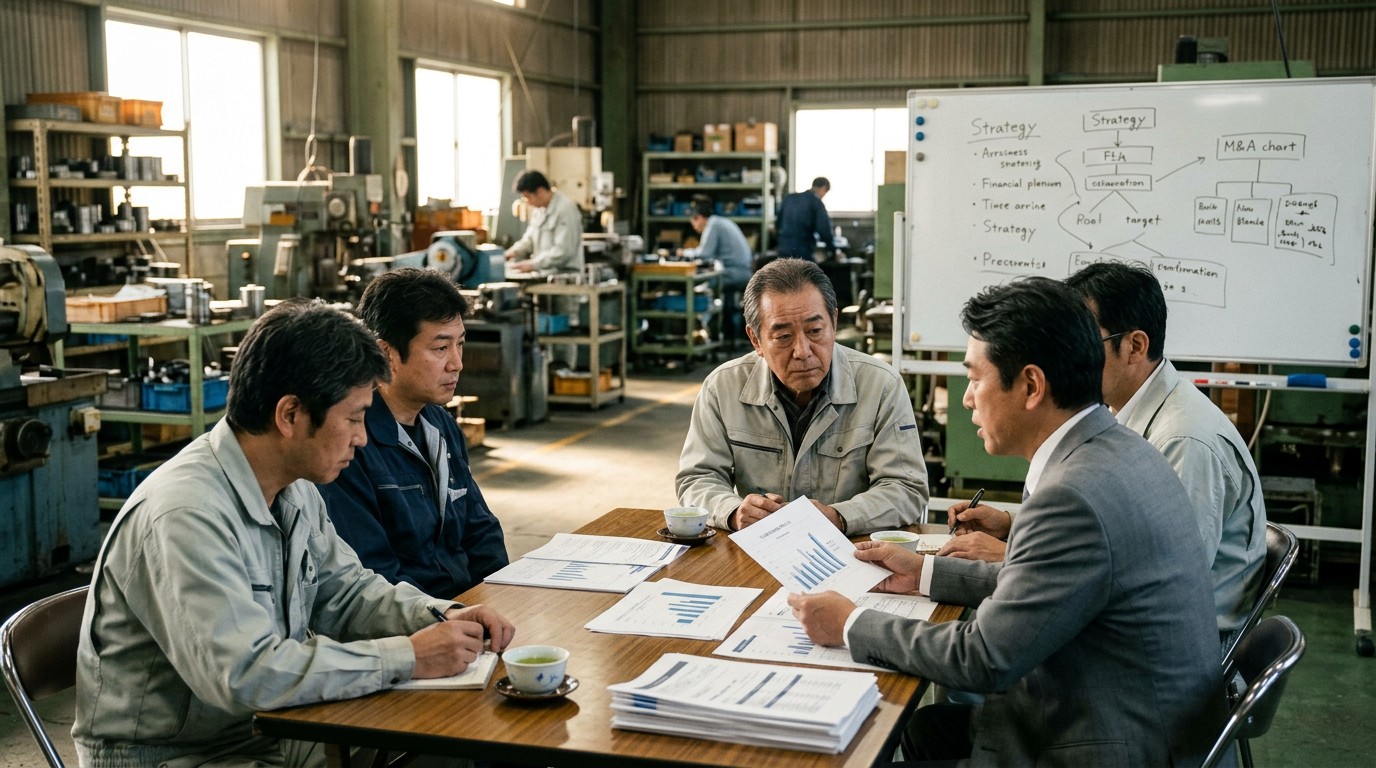 廃業の代替となる複数の選択肢を比較検討する場面のイメージ