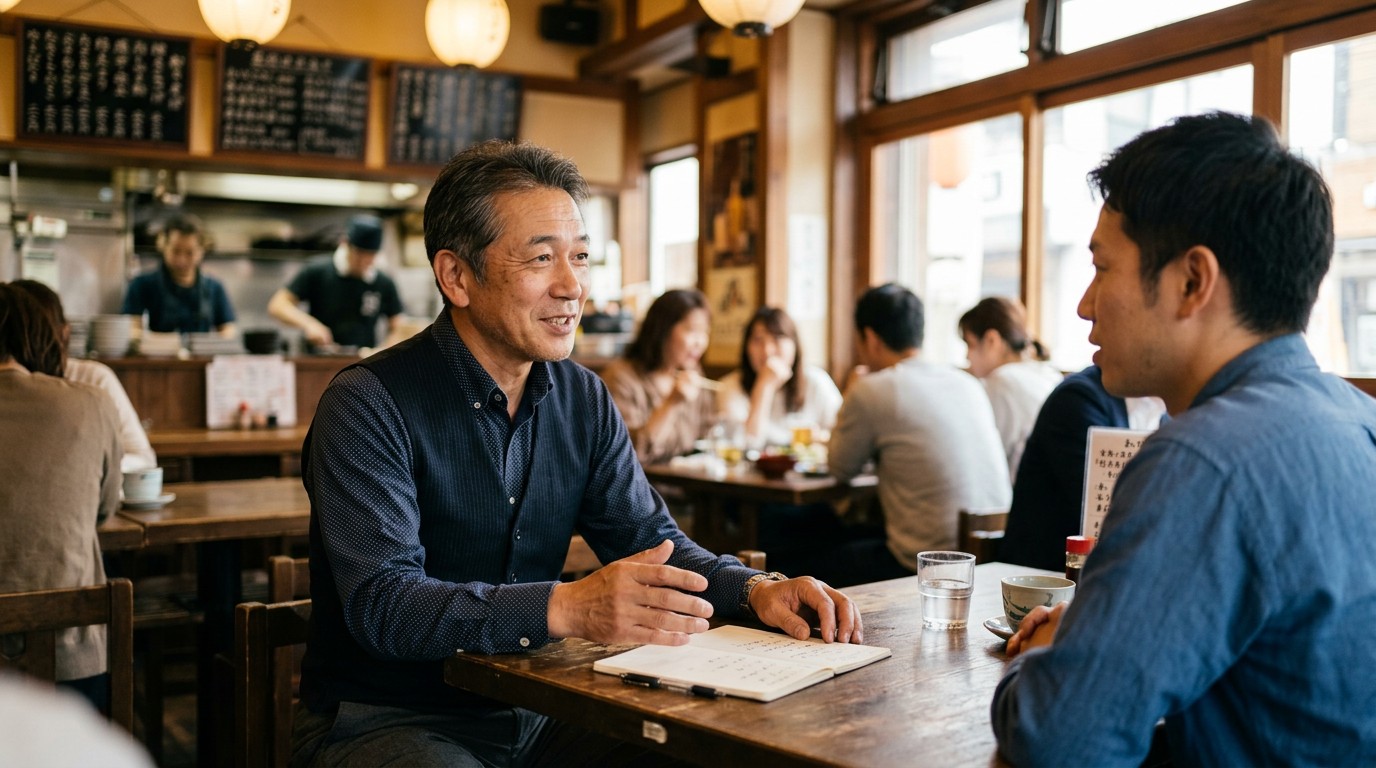 ワンオペで調理と接客をこなす個人飲食店の店主