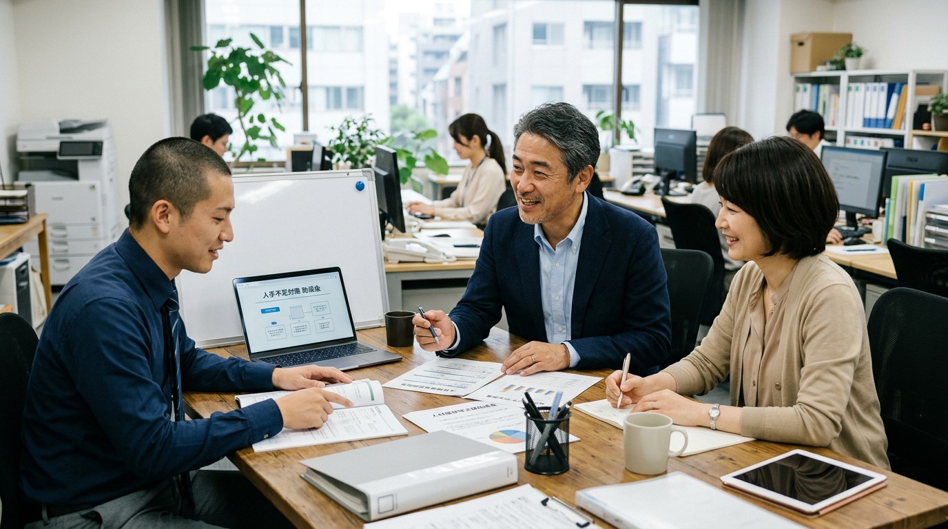 複数の助成金制度を比較検討する中小企業の経営者