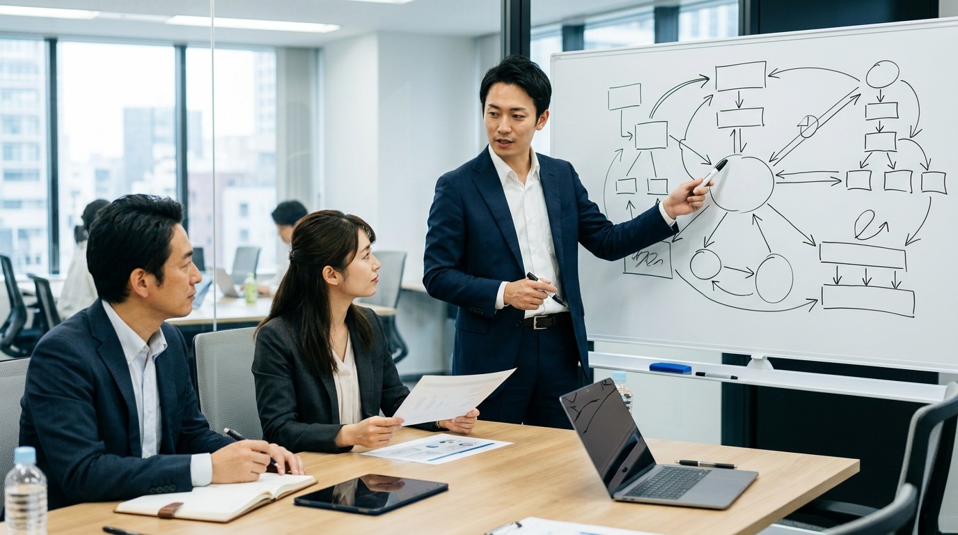 社員が定着する働きやすい職場のイメージ