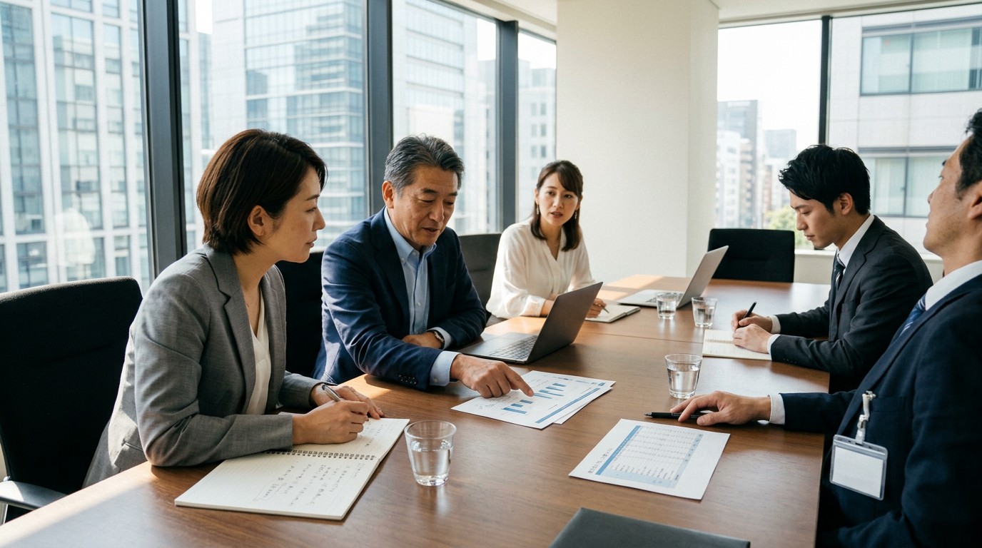 資金繰り管理で黒字倒産を防ぐ対策を立てる経営者のイメージ