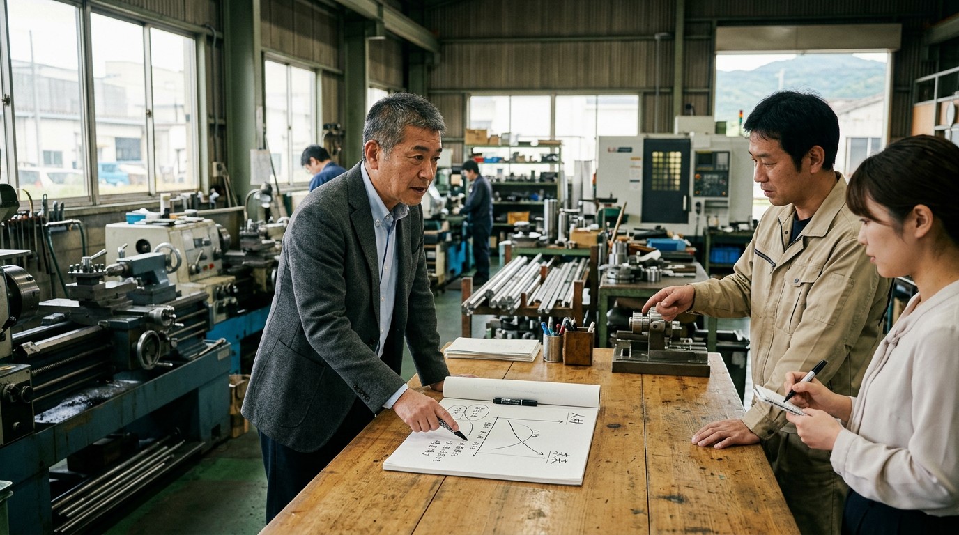 退職が続き業務過多に陥った中小企業の現場のイメージ