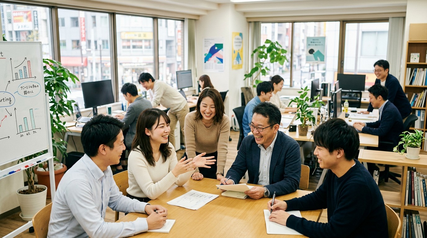 複数の打ち手を組み合わせて採用力を高める中小企業経営者のイメージ
