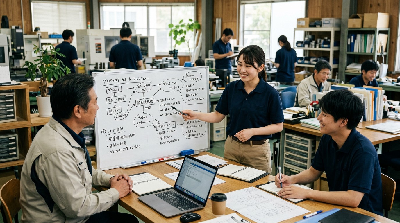 SNSと採用ページで会社の雰囲気を発信する中小企業のイメージ