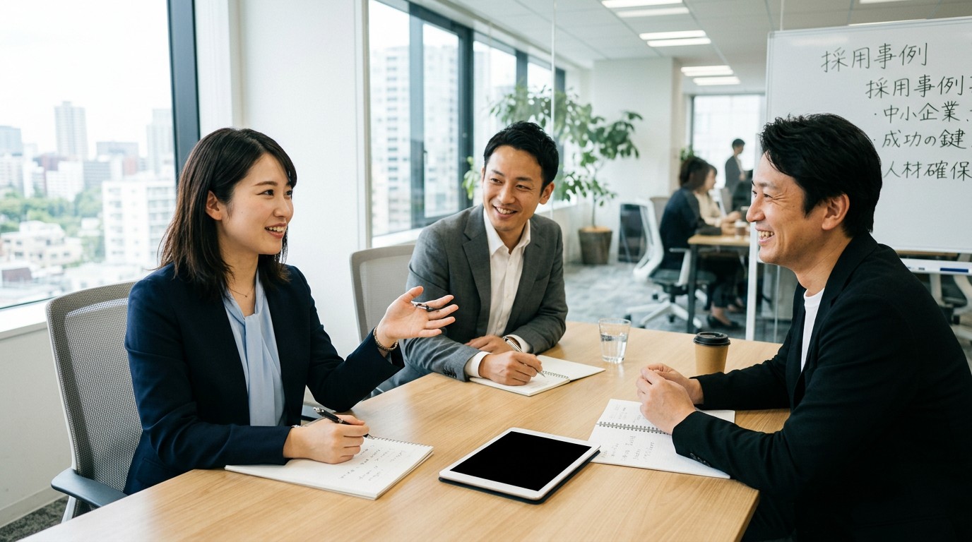 地域密着の強みを活かして採用する中小企業のイメージ