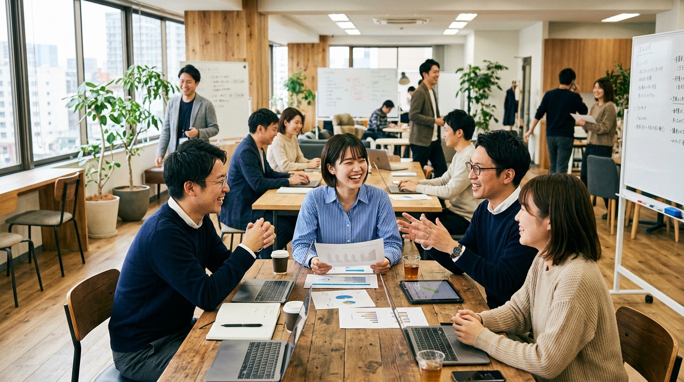 1on1で初期フォローを行う上司と新入社員のイメージ